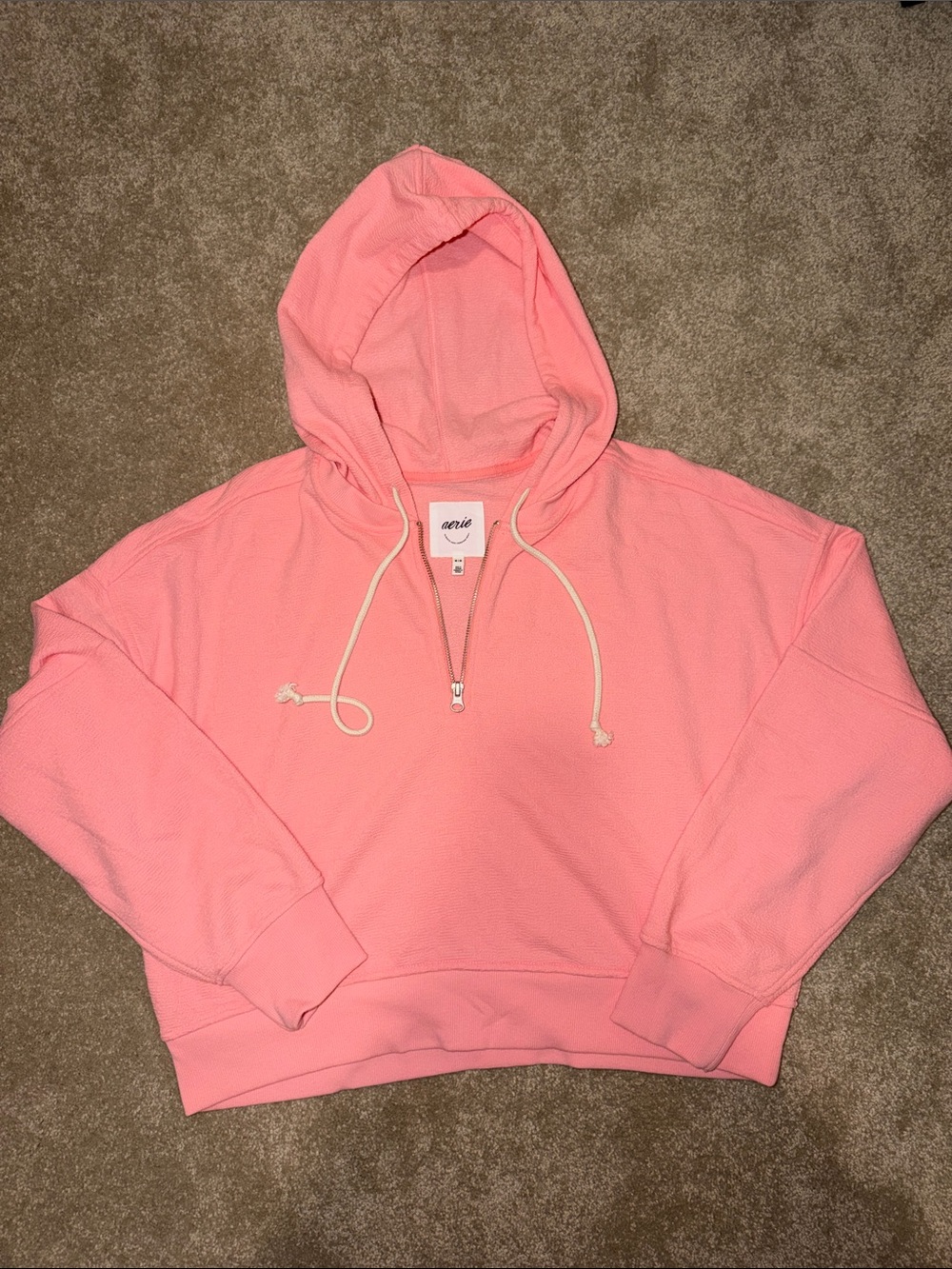 Aerie Pink Quarter Zip Hoodie